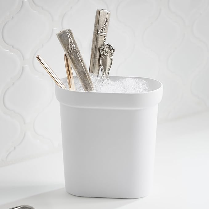 Kohler K-5473-0 Multi-Purpose Over-The-Sink Drying Rack, Caddy with Kitchen Towel Bar Holder, Soaking Cup. Expandable 14.6" to 17.6", White