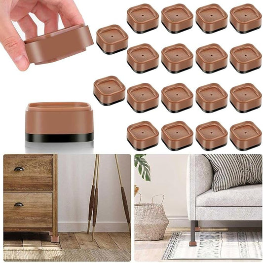 18 Pack Furniture Risers 1, 2 or 3 Inch, Adjustable Bed Risers Heavy Duty For Table Desk Couch Chair Sofa Cabinet Bed Legs Dorm, Square Stackable Bed Raisers Blocks Lift Height 1", 2" or 3", Brown