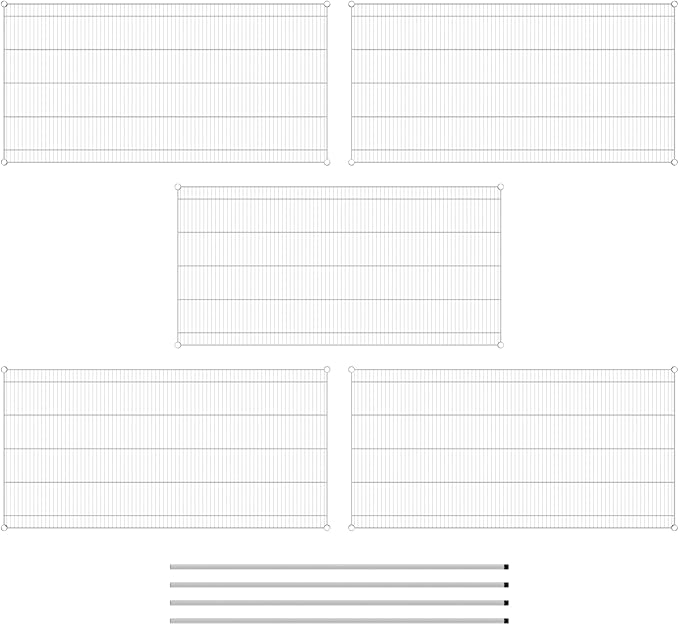 Commercial NSF Listed Chrome Stationary Wire Shelving Kit 36" x 72" x 74", with 5 Shelves Perfect for Warehouse, Walk-in Refrigerator, Freezer, Grocery Store, Restaurant, Dishroom