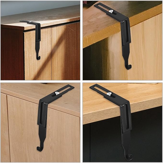 Garneck 2pcs Adjustable Metal Over Door Cabinet Hooks Heavy Duty Hanging Organizer for Bedrooms and Cupboards Wear-resistant Storage for Coats Bags Scarves