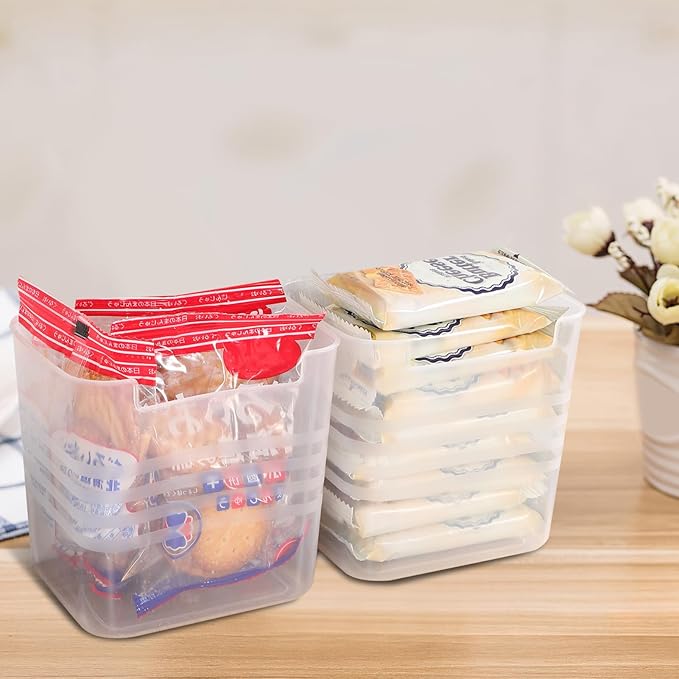 4pcs Refrigerator Organizer Bins Translucent Fridge Storage Box for Vegetables Fruits Drinks Multi-functional Kitchen and Pantry Use