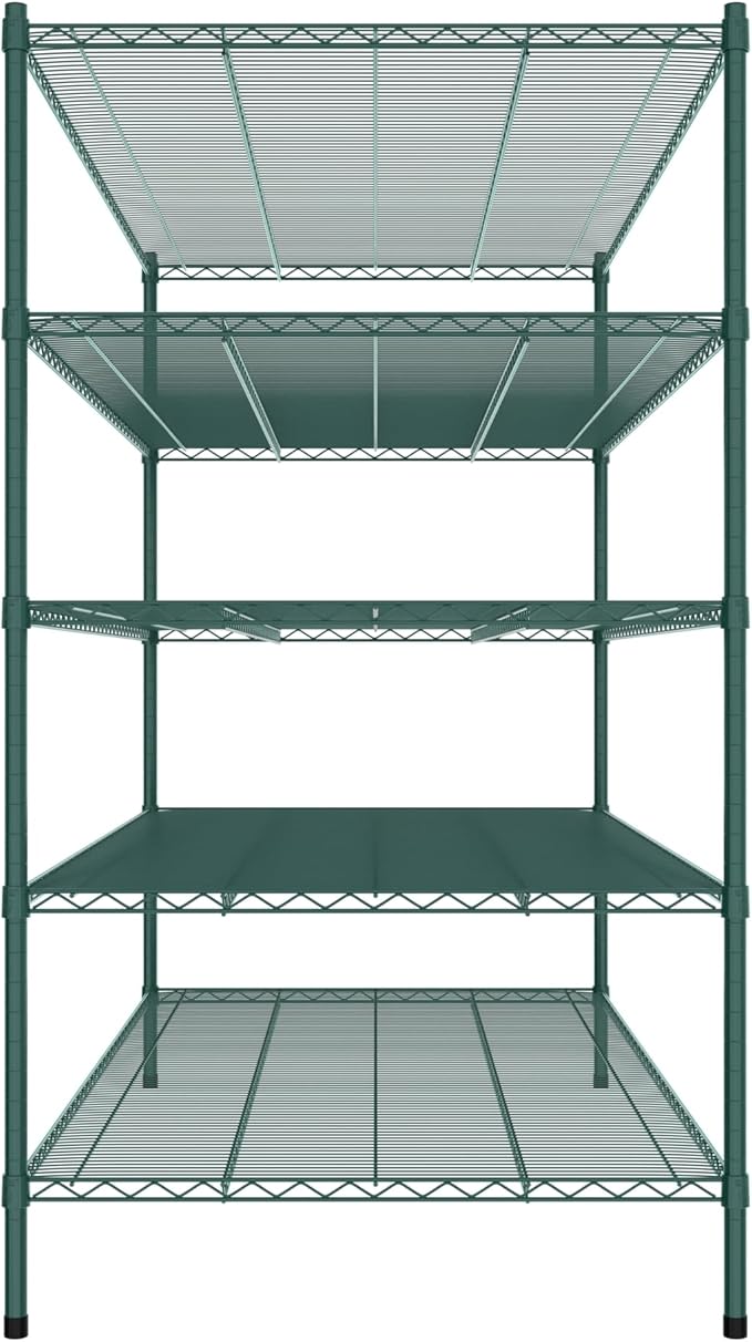 Commercial NSF Listed Green Epoxy Stationary Wire Shelving Kit 36" x 72" x 64", with 5 Shelves Perfect for Warehouse, Walk-in Refrigerator, Freezer, Grocery Store, Restaurant, Dishroom