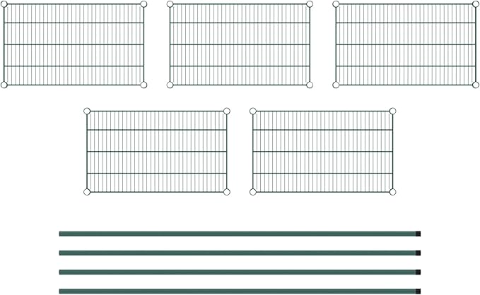 Commercial NSF Listed Green Epoxy Stationary Wire Shelving Kit 18" x 30" x 74", with 5 Shelves Perfect for Warehouse, Walk-in Refrigerator, Freezer, Grocery Store, Restaurant, Dishroom