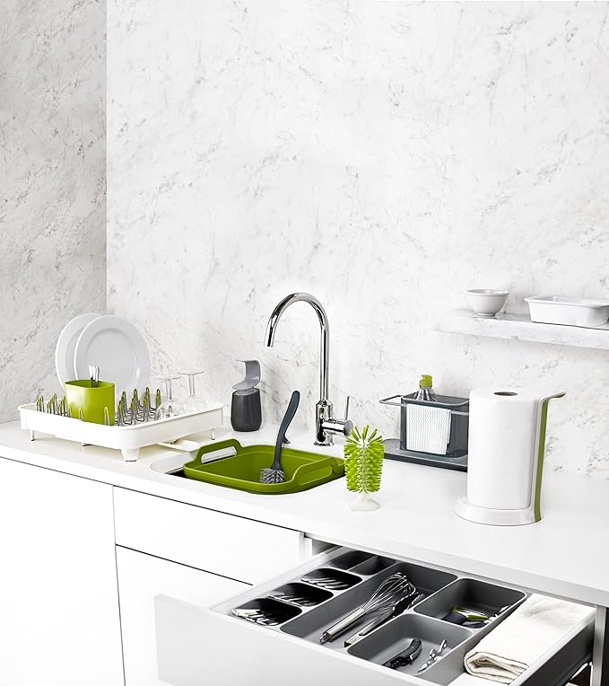 Joseph Joseph 85070 Sink Caddy Kitchen Sink Organizer Sponge Holder Dishwasher-Safe, Large, Gray