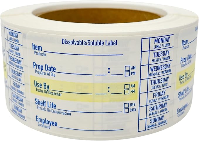 ATL Direct 2x3 Dissolvable Food Labels, 500 Label Stickers, Bottle Labels for Storage Bins, Sticker Labels for Food containers, (500, Blue)