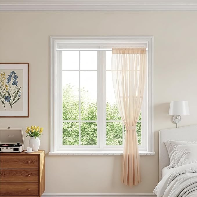 4Pack Tension Curtain Rods 18 to 36 Inch,Adjustable White Short Curtain Rod No Drilling,Small Tension Rod Spring Tension Curtain Rod for Windows,Door,Closet