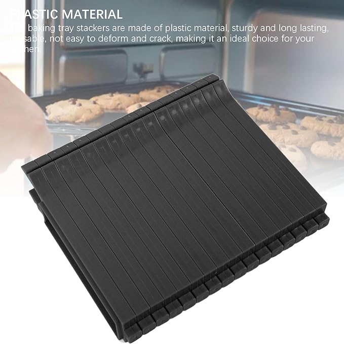 Baking Tray, Sturdy Reusable Plastic Space Saving for Multiple Trays Easy Storage and Cooling, Cooling Rack with Baking Sheet Dividers for Vertical (Long 17-32in)