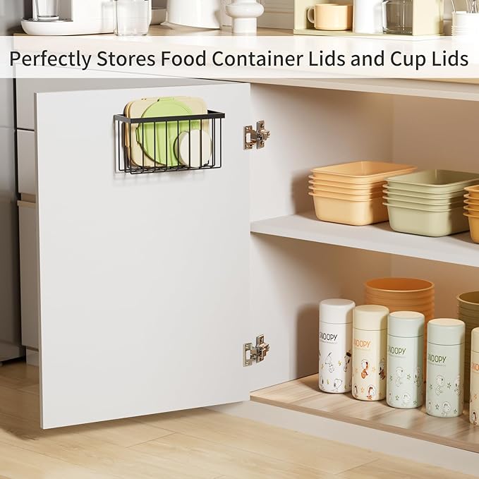 3 Pack Over Cabinet Door Organizer - Adjustable Cabinet Door Organizer with Towel Rack,Hanging Over the Door Organizer for Cutting Board, Plastic Wrap, Aluminum Foil, Cleaning Supplies, Baking