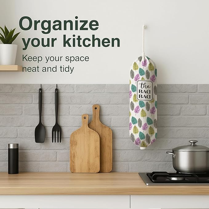 The Bag Bag Grocery Bags Holder, Leafage Grocery Bags Holder Organizer For Shopping Sack, Wall Mount Plastic Sack Storage Container Dispensers, Reusable Hanging Plastic Sacks Dispenser