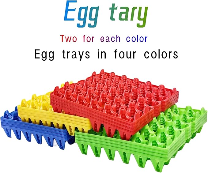George Garden 8-Pack Plastic Egg Tray Egg Crates 30-Egg Flats for Home Chicken Farmers, Stackable Egg Cartons Hold Multiple Eggs, Great for Storing, Sorting, and Shipping Eggs, Durable and Reusable