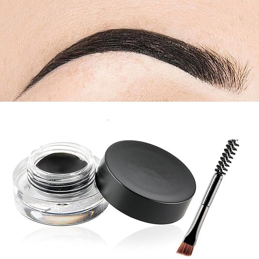 MAEPEOR 12 Colors Eyebrow Pomade Full-pigmented Long Lasting Waterproof Eyebrow Cream Gel Filling & Shaping Tinted Eyebrows Enhancers with Brush for Daily or Cosplay (04 Black)
