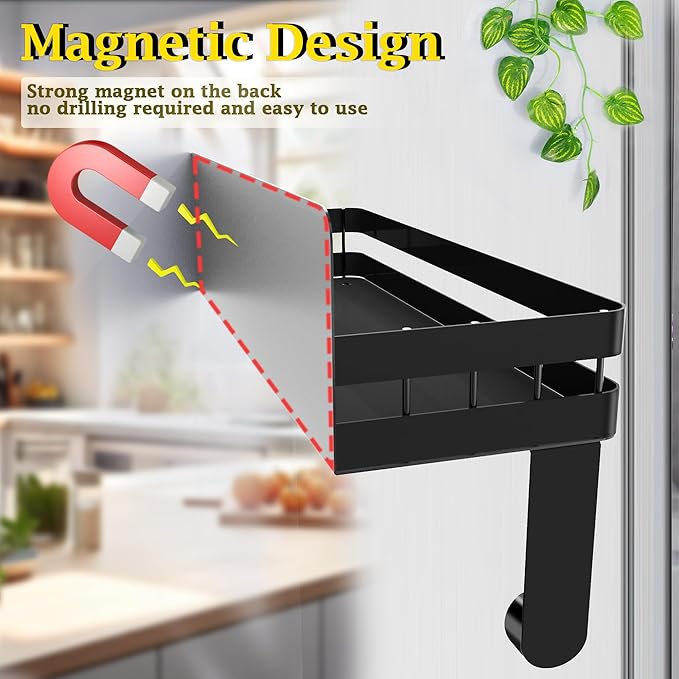 for Beonsky & Stanley & Hiware Replacement & Reusable Stainless Steel Metal Straw - DELITON Magnetic Paper Towel Holder Shelf Hanging Straws Holder