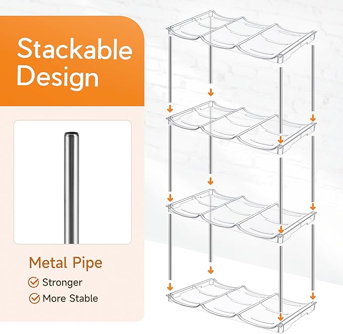 Sbosbo Water Bottle Organizer for Stanley 40 oz Tumbler, Stackable Tumbler Storage, 3 Pack Water Bottle Organizer for Cabinet, Pantry Kitchen Storage & Organization for Stanley Cup - Hold 9 Bottles