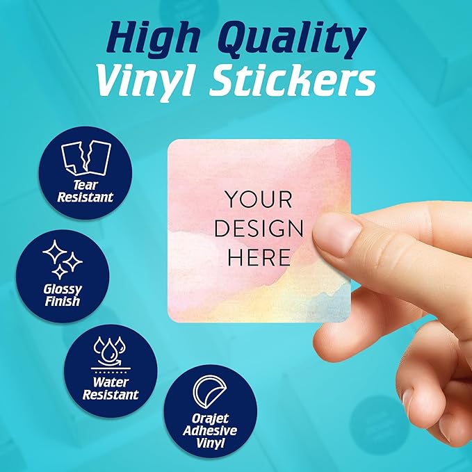 DayStar Custom Signs & Design 125 Vinyl Stickers, Multiple Colors, 1 inch, Round, Self-Adhesive, Glossy Finish, Custom Stickers for Business Logo and Labels, Personalized Stickers, USA