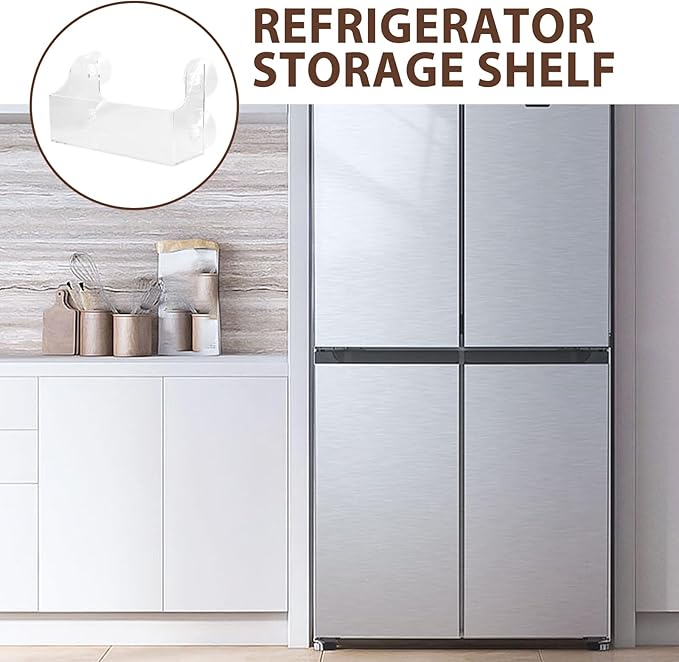 Homoyoyo Sturdy Clear Acrylic Suction Cup Refrigerator Organizer Space-Saving Fridge Can Rack for Spices Jars Beverages Kitchen Refrigerator Storage Shelf (3-Tier)
