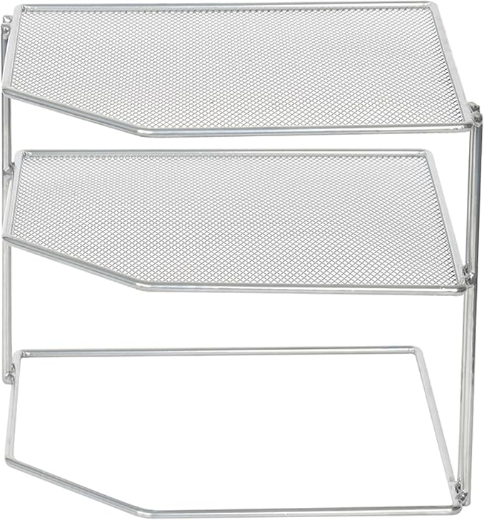 YBM HOME Kitchen Mesh 3 Tier Plastic Corner Rack, Helper Shelf, Keeps Spices and Cups Organize, Pack of 2
