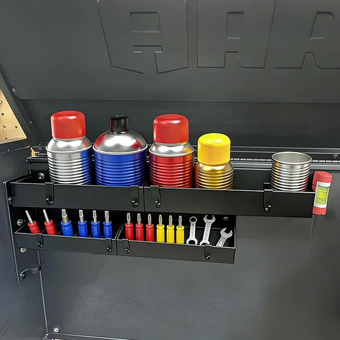 4 Pcs Magnetic Spray Can Holder, Magnet Toolbox Holder, Aerosol Spray Can Holder, Mechanic Paint Can Organizer, Tool Box Storage Rack for Garage Home Workspace