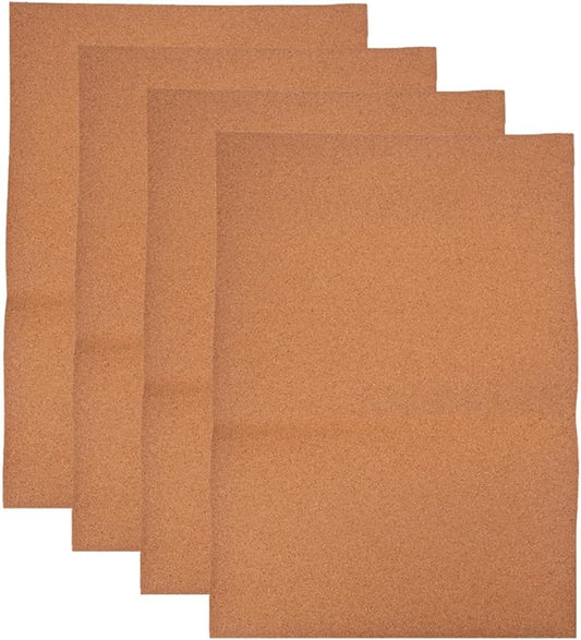 VICASKY 4pcs High-Density Cork Roll Drawer Liners Moisture-Resistant Non-Slip Cabinet and Shelf Liners for Kitchen Office Tool Boxes and Refrigerators Easy to Install