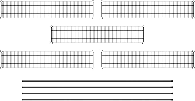 Commercial NSF Listed Black Epoxy Stationary Wire Shelving Kit 12" x 60" x 96", with 5 Shelves Perfect for Warehouse, Walk-in Refrigerator, Freezer, Grocery Store, Restaurant, Dishroom