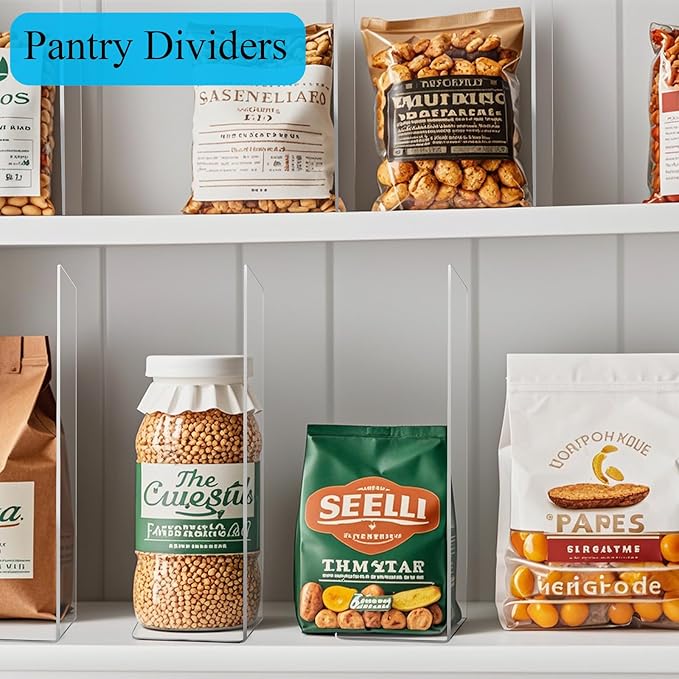 Shelf Dividers for Closet Organization: Acrylic Shelf Dividers for Clothes Sweater Purse - Clear Closet Organizers and Storage Separators for Shelves, 12Pack