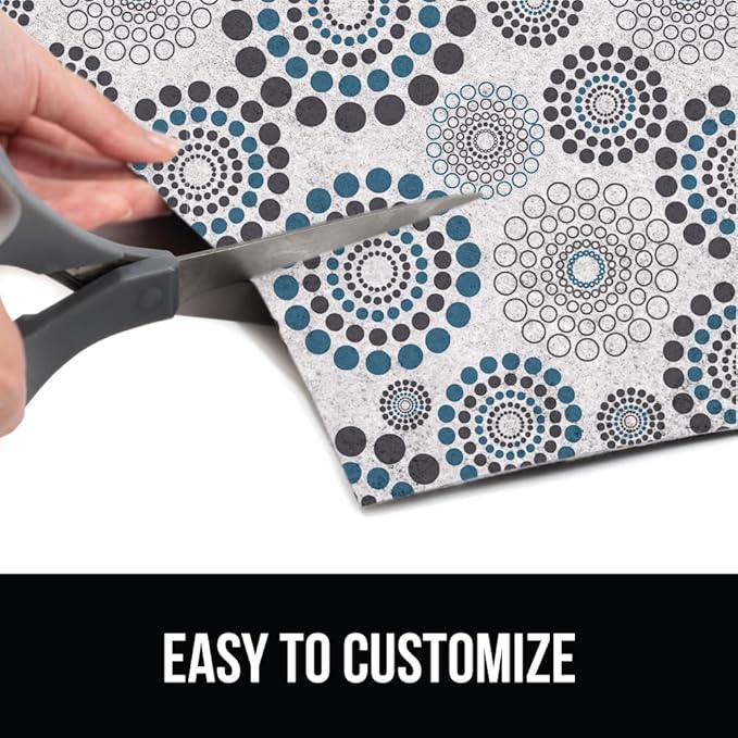 GORILLA GRIP LeakGuard Non-Adhesive Under Sink Mat for Kitchen Cabinet, Waterproof Quick Dry Shelf Liner, Durable Absorbent Felt Mats for Bathroom Sink, Cabinets, Dresser, 24x30 Spiral Gray Turquoise