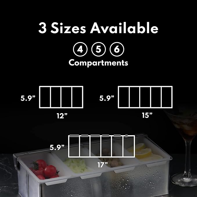 New Star Foodservice | Multi-Compartment Restaurant-Grade Condiment Dispensers (Silver, 3 Compartments)