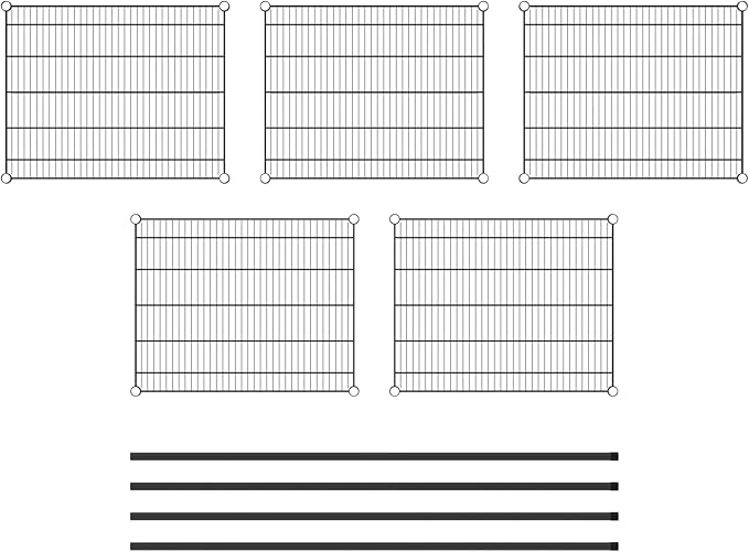 Commercial NSF Listed Black Epoxy Stationary Wire Shelving Kit 24" x 30" x 64", with 5 Shelves Perfect for Warehouse, Walk-in Refrigerator, Freezer, Grocery Store, Restaurant, Dishroom
