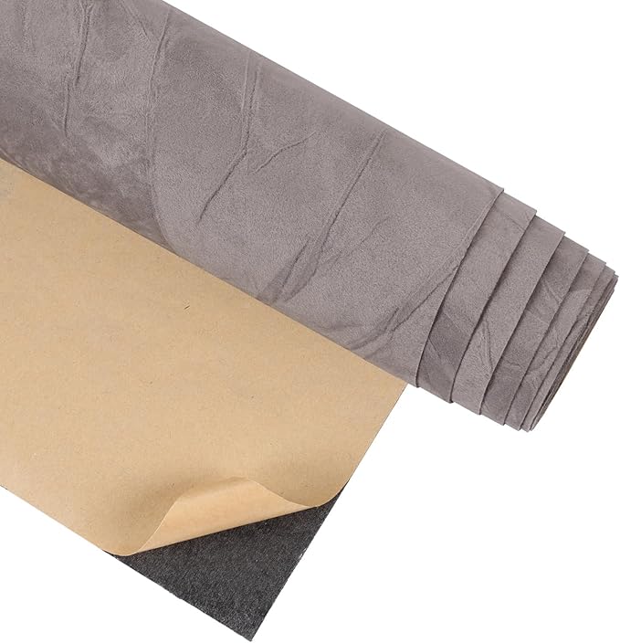 CRE8TIVE Crinkle Crushed Velvet Wallpaper Peel and Stick Grey Contact Paper for Cabinets Drawers 12"x80" Fabric Felt Drawer Liner Self Adhesive Velvet Flocking Liner for Jewelry Drawer Displays Decor