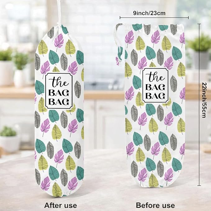 The Bag Bag Grocery Bags Holder, Leafage Grocery Bags Holder Organizer For Shopping Sack, Wall Mount Plastic Sack Storage Container Dispensers, Reusable Hanging Plastic Sacks Dispenser