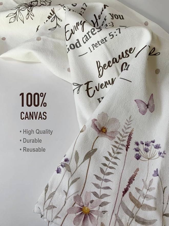 Hglian Bible Verse Faith Flower Plastic Bag Holder,Religious Motivational Grocery Bags Storage Extra Large