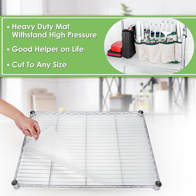 AMZABBY Shelf Liner for Wire Shelving. 18x197'', Easy to Cut. Thick/Waterproof/Non-Slip Non-Adhesive Stain-Proof for Clear Liner/Kitchen/Cabinet/Drawer