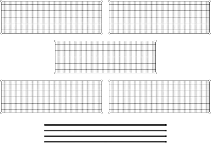 Commercial NSF Listed Black Epoxy Stationary Wire Shelving Kit 24" x 72" x 86", with 5 Shelves Perfect for Warehouse, Walk-in Refrigerator, Freezer, Grocery Store, Restaurant, Dishroom