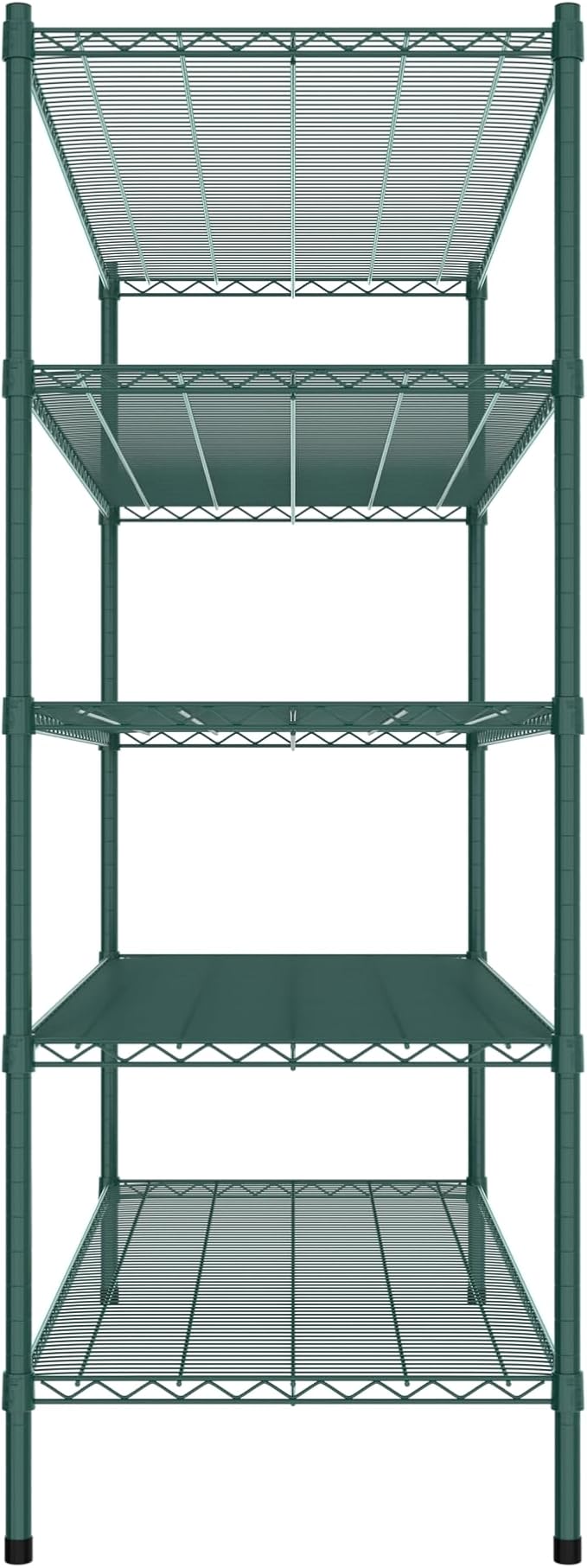 Commercial NSF Listed Green Epoxy Stationary Wire Shelving Kit 24" x 60" x 64", with 5 Shelves Perfect for Warehouse, Walk-in Refrigerator, Freezer, Grocery Store, Restaurant, Dishroom