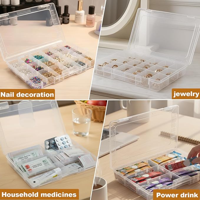 Drink Packet Organizer – Stackable Clear Acrylic Water Flavor Packet Organization with Removable Dividers & Secure Lid for Kitchen, Countertop, Pantry