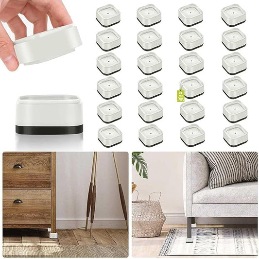 24 Pack Furniture Risers 1 Inch, Adjustable Bed Risers Heavy Duty for Table Desk Couch Chair Sofa Cabinet Bed Legs Dorm, Square Stackable Bed Raisers Blocks Lift Height 1", 2" or 3", White