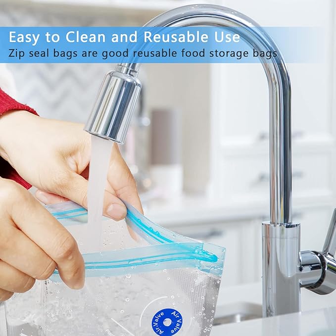 MOMODA Sous Vide Cooking Bags - Set of 30 | BPA-Free Reusable Vacuum Seal Bags with Air Valve for Joule and Anova Cookers | Freezer Safe Vacuum Food Storage Bags with Upgraded Electric Pump Included