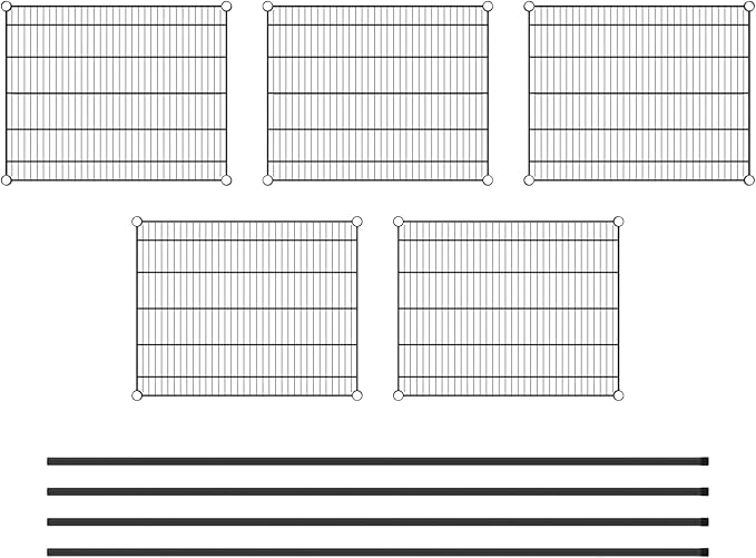 Commercial NSF Listed Black Epoxy Stationary Wire Shelving Kit 24" x 30" x 86", with 5 Shelves Perfect for Warehouse, Walk-in Refrigerator, Freezer, Grocery Store, Restaurant, Dishroom