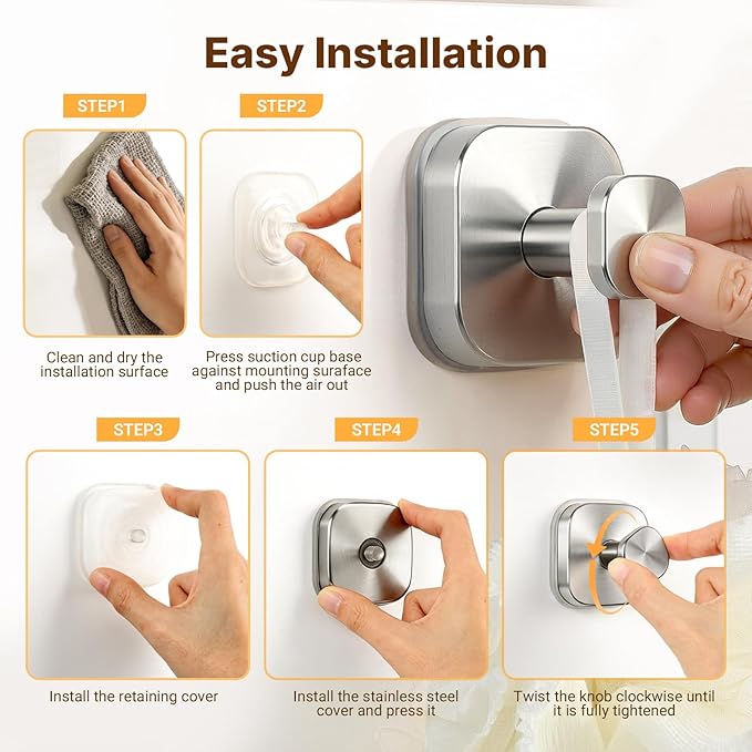 Zrpot 3 PCS Bathroom Hooks for Towels, Suction Cup Hooks for Shower, Door Hooks for Hanging Robe Loofah Removable Wall Hooks for Kitchen Glass Window Silver