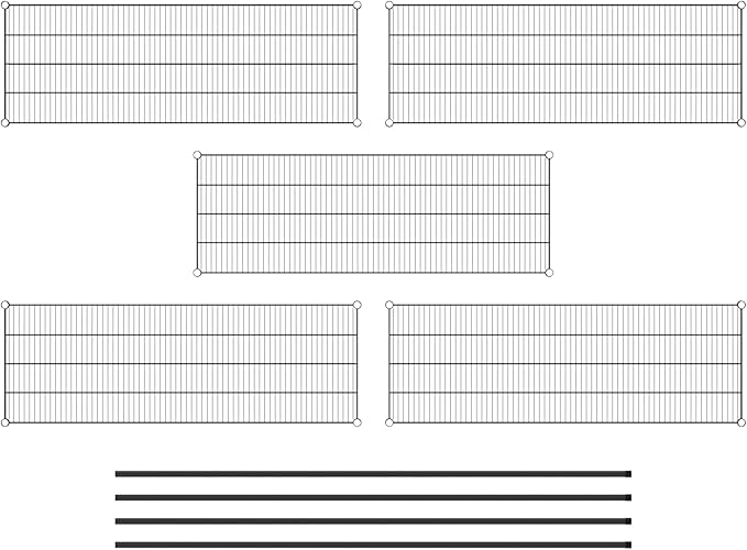 Commercial NSF Listed Black Epoxy Stationary Wire Shelving Kit 21" x 60" x 86", with 5 Shelves Perfect for Warehouse, Walk-in Refrigerator, Freezer, Grocery Store, Restaurant, Dishroom