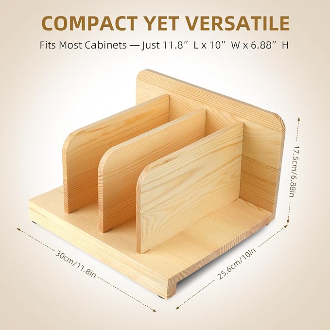 Tray Dividers for Kitchen Cabinets, Cabinet Dividers with Sloped Design for Round Plates, Sheet Pan Organizer for Cutting Boards, Lids, Bakeware, Fits Most Cabinets