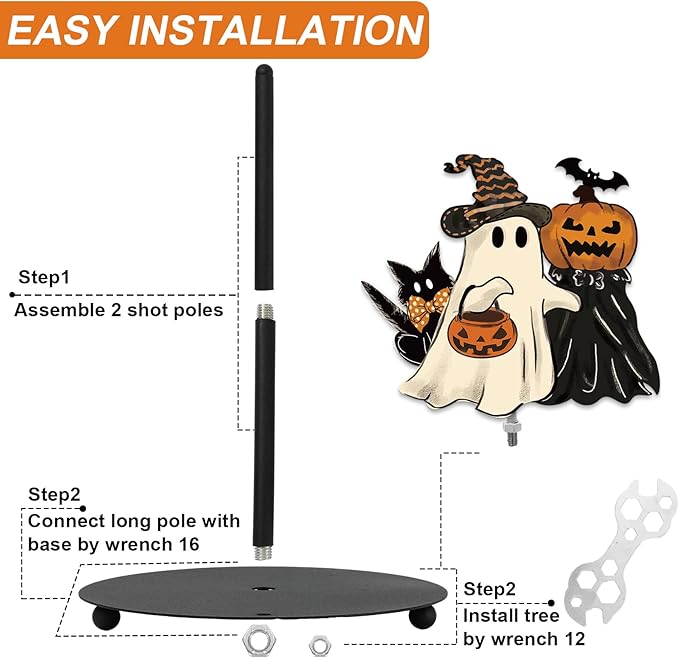 JarThenaAMCS Halloween Paper Towel Holder Pumpkin Ghost Cat Kitchen Decor Accessories Large Metal Towel Holder Stand for Fall Home Party Bathroom Countertop