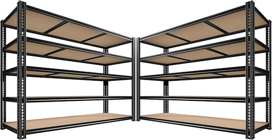 3500LBS Garage Shelving 60" W Metal Shelving 72" H Storage Shelves Heavy Duty 5 Tier Adjustable Shelving Unit for Storage Rack Pantry Shelf Commercial,60" W x 18" D x 72" H,2PC
