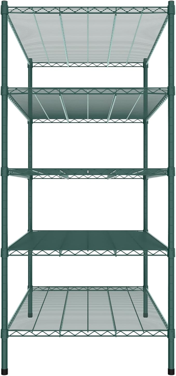 Commercial NSF Listed Green Epoxy Stationary Wire Shelving Kit 30" x 54" x 64", with 5 Shelves Perfect for Warehouse, Walk-in Refrigerator, Freezer, Grocery Store, Restaurant, Dishroom