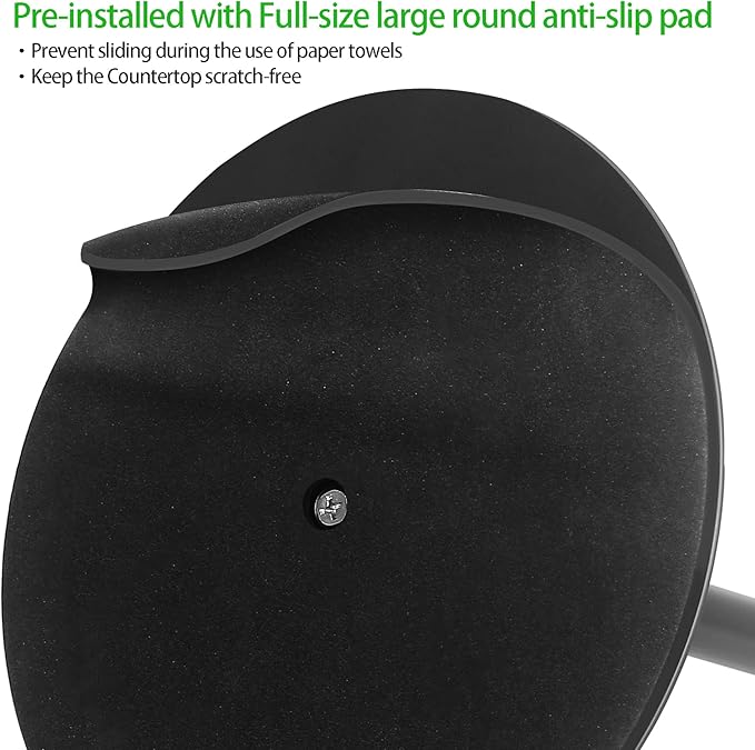 Paper Towel Holder Countertop, OBODING, Black Kitchen Paper Towel Holder Stand for Kitchen and Bathroom Organization and Storage, Paper Towel Holders for Standard and Large Size Rolls (Black)