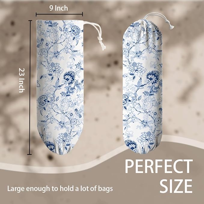 Reusable Grocery Bag Storage Holder, Shopping Trash Bags Organizer, Decorative Plastic Bags Holder for Wall Decor, Kitchen Housewarming Gifts for Women Family Friends Grandma Mom