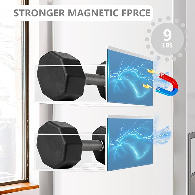 SMRCAD Magnetic Spice Rack for Refrigerator Seasoning Organizer for Spice Fridge Shelf storage Magnetic Shelf with Hook for Oven(4pack-White)