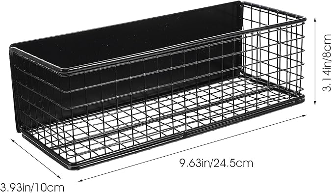 ULDIGI Magnetic Fridge Spice Shelf Large Magnetic Refrigerator Storage Rack Black Organizer Basket for Kitchen Cabinet Side Hanging Storage