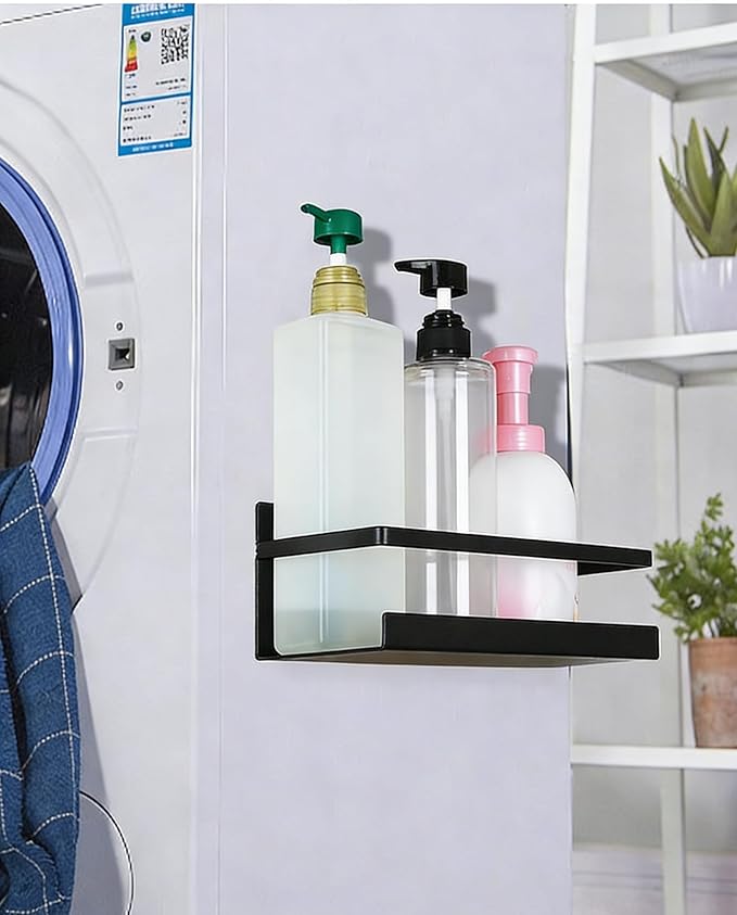 Magnetic Spice Rack for Refrigerator, Strong Hold Over Cabinet Spice Organizer, Kitchen Gadgets, No Drill Adjustable Magnetic Shelves with Tall Guardrail