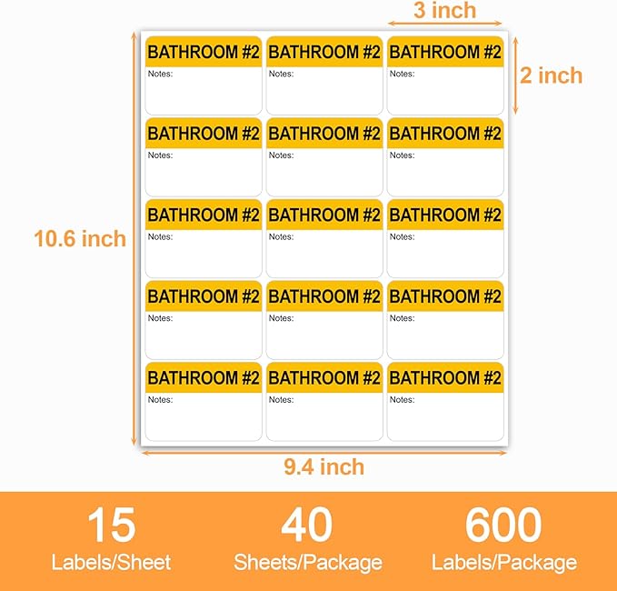 Labelebal 600 Writable Stickers 2” x 3” Each,20 Designs Pre-Printed Color-Coded Home Moving Packing Box Labels with Fragile, Extra, Heavy Labels
