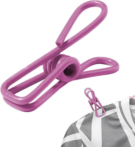 Multipurpose Metal Bag Clips - 2 Inch Colorful Sealer for Sealing Food, Paper Holder, Clothesline Clip for Laundry Hanging, Kitchen Bags (Pink, 10PCS)